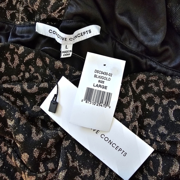COLLECTIVE CONCEPTS Animal Print One Shoulder Dress Size Large - Picture 5 of 5